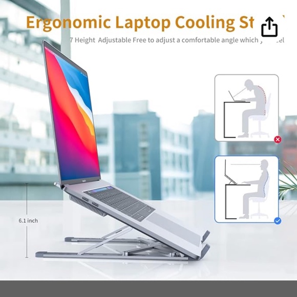NEW ☑️ Laptop Cooler Cooling Pad Quiet Cooling Fan Adjustable Stand MacBook etc - Picture 3 of 11
